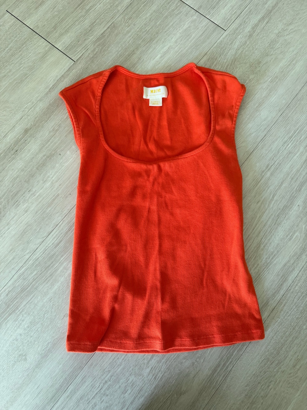 Anthropologie meave Bright Red Scoop Neck Ribbed Tank